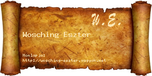 Wosching Eszter névjegykártya